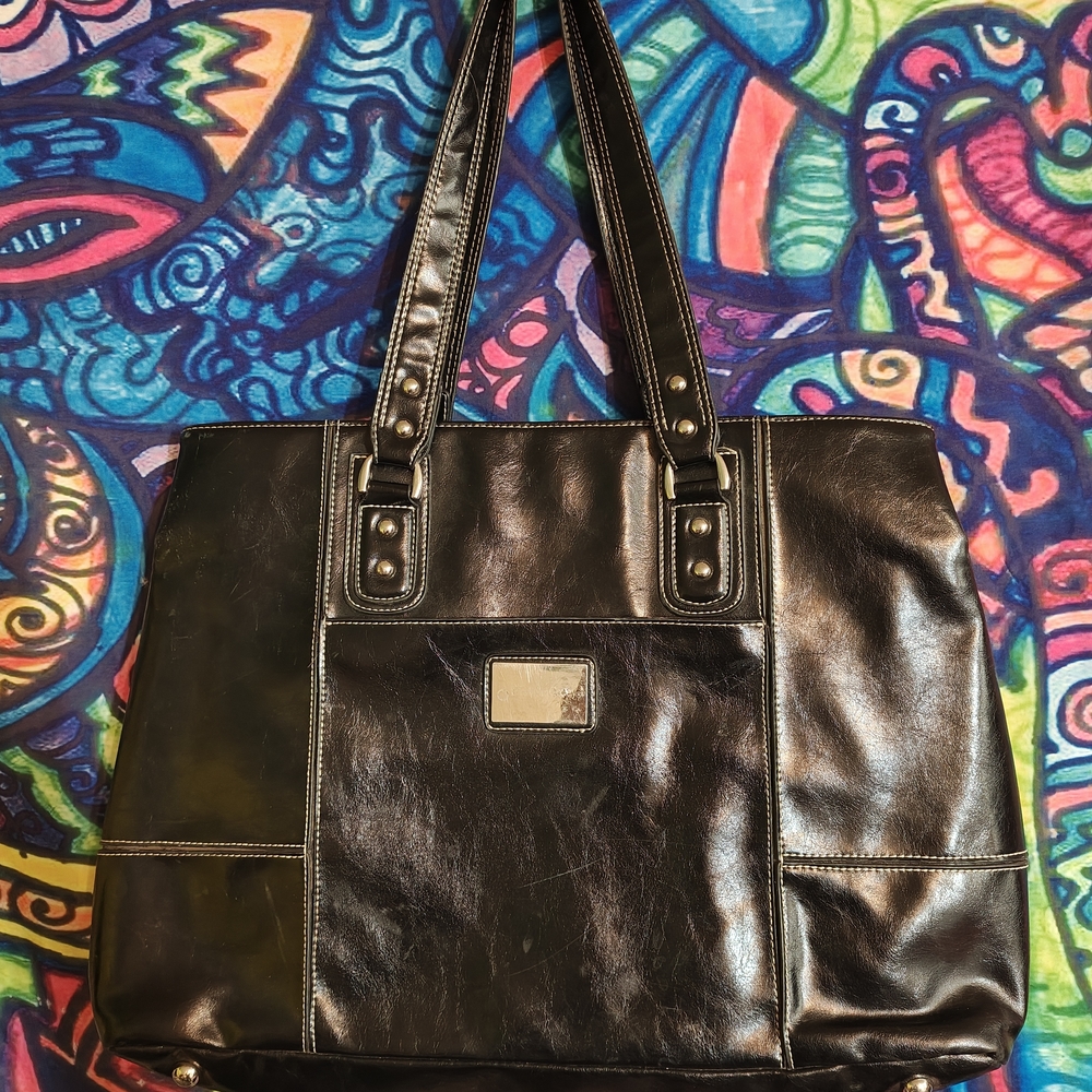 Black Leather Tote Bag